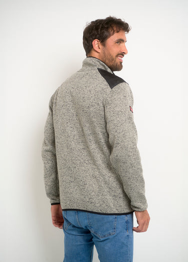 Veste polaire renforts épaules et zips Gris Melange