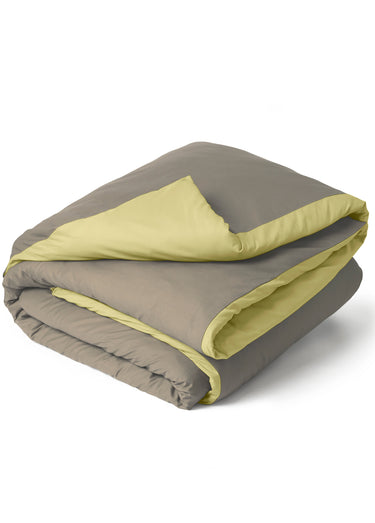 Housse de couette pur coton uni RELAX Vert amande/mastic