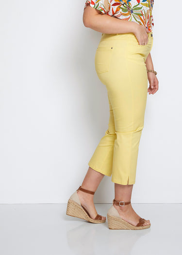 Pantacourt taille élastiquée 5 poches Jaune