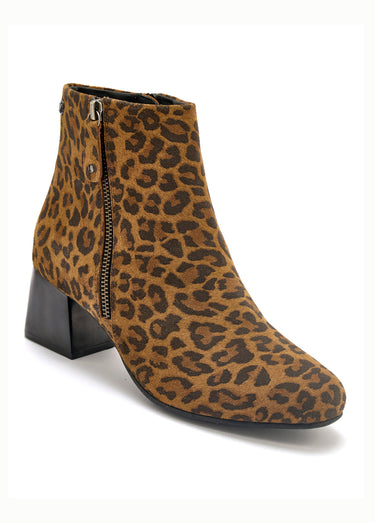 Boots léopard à talon Imprime Leopard