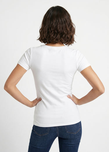 T-shirt jersey coton fantaisie cloutée Blanc