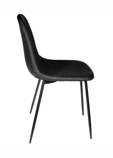 Set 4 Chaises assise coque en simili cuir Noir
