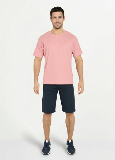 T-shirt maille texturée manches courtes Rose
