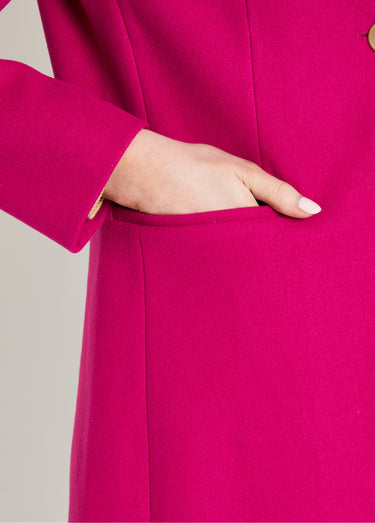 Manteau col tailleur aspect lainage Rose