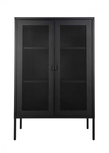 Vitrine bois manguier, 2 portes grillage Noir