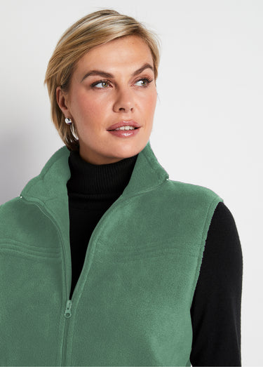 Blouson zippé sans manches polaire Vert Amande