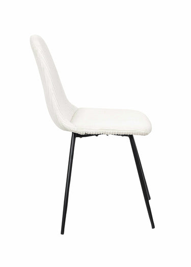 Chaises velours cotelé et pieds métal 1V Beige