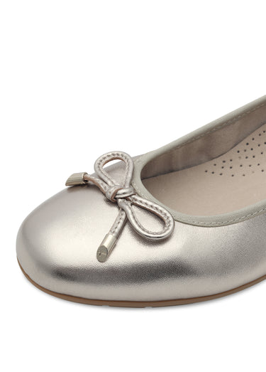 Ballerines cuir semelle plate antidérapante Argente