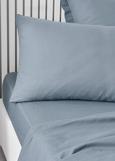 Taie d'oreiller coton unie Denim