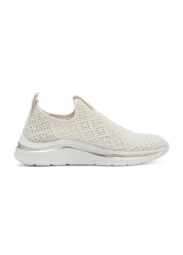 Baskets compensées en maille sans lacets Beige