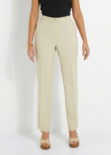 Pantalon droit uni taille semi élastiquée Sable
