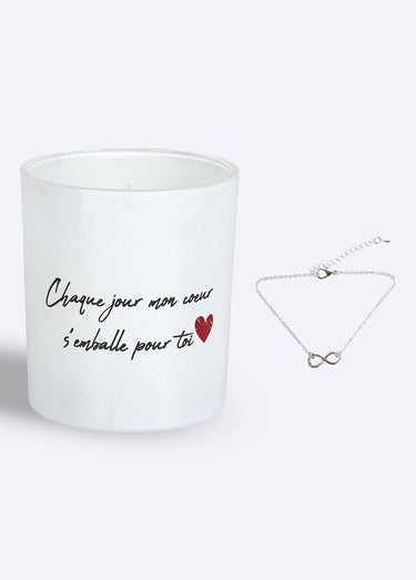 Bougie parfumée avec bracelet surprise Blanc