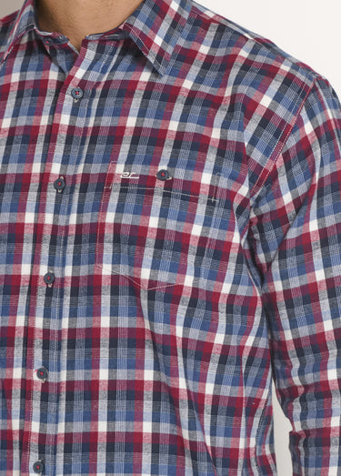 Chemise chaude en flanelle avec carreaux Carreaux Bleu/Rouge