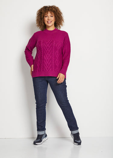Pull  style irlandais Cassis