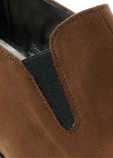 Mocassins compensés largeur confort élastiqués Marron