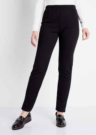 Legging taille élastiquée jersey extensible Uni Noir
