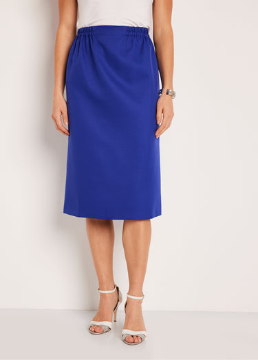 Jupe droite longue gabardine Mauve