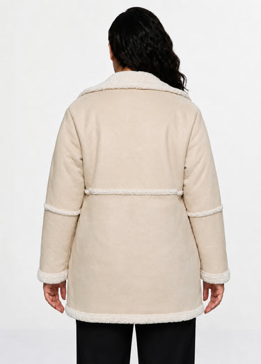 Manteau effet peau lainée femme chaud et élégant Peau Lainée