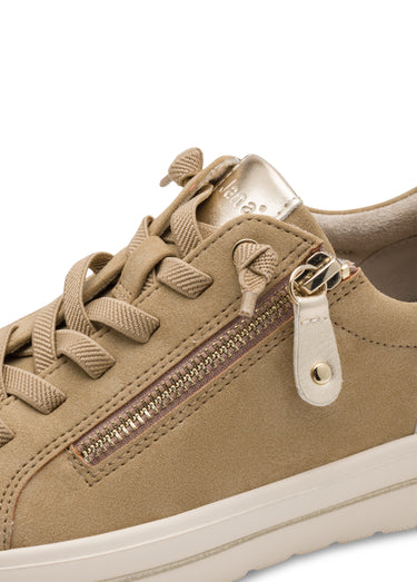 Baskets confortables à lacets élastiqués Sable