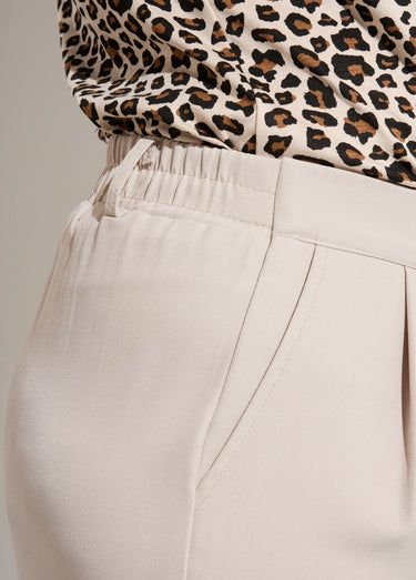 Pantalon en twill léger coupe large Ecru