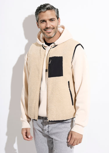 Veste sans manches casual réversible Beige/Noir