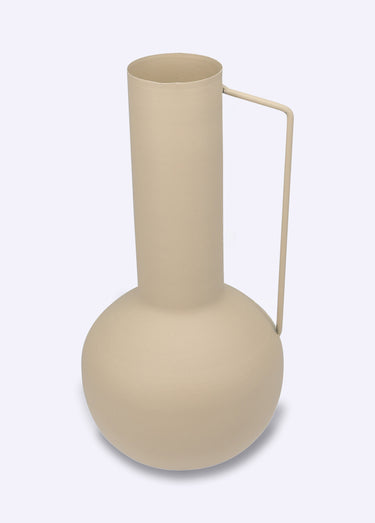 Vase déco en métal, forme épurée Sable