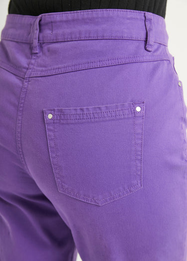 Pantalon droit 5 poches coton stretch Violet
