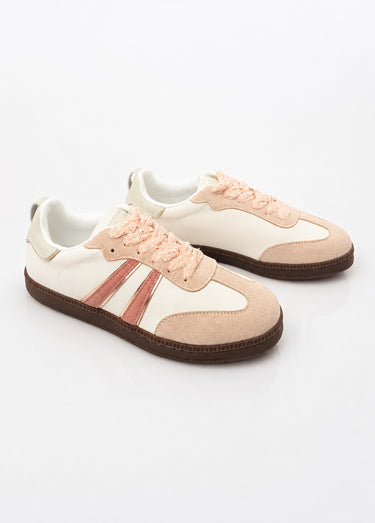 Sneakers vintage avec lacets fantaisie Rose