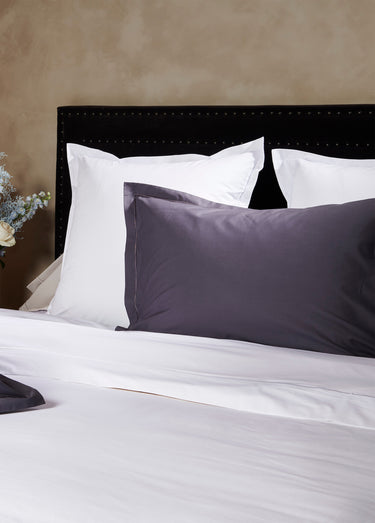 Taie d'oreiller unie percale de coton Blanc