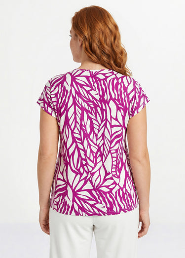T-shirt court motif graphique Cassis/Blanc