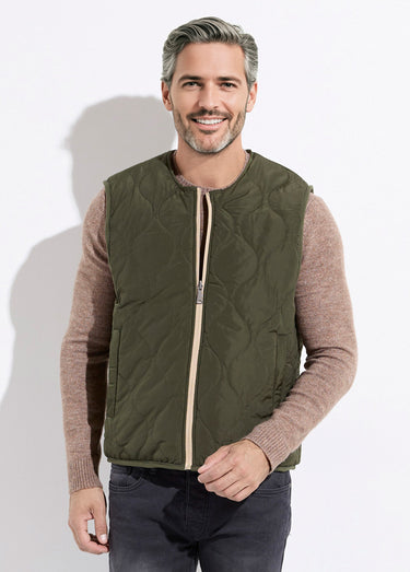 Veste sans manches casual réversible Beige/Kaki
