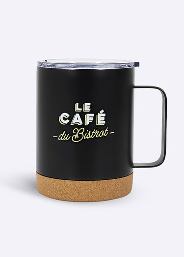 Mug de transport isolant, base liège Noir