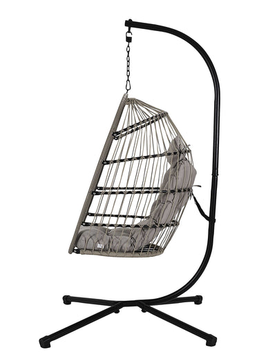 Fauteuil détente suspendu + pied acier Gris