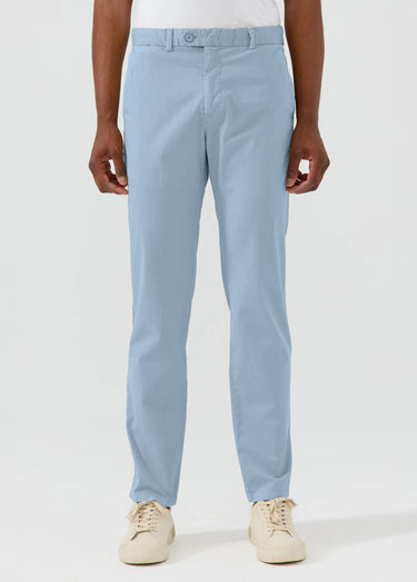 Pantalon chino droit toile coton stretch Bleu Ciel