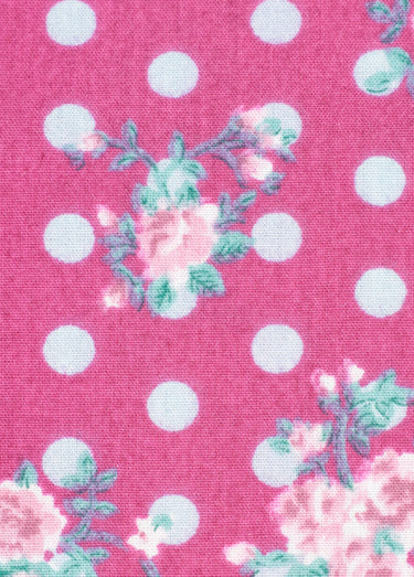 Coupon tissu déco, pois et fleurs 3x1,5m Imp Fleurs