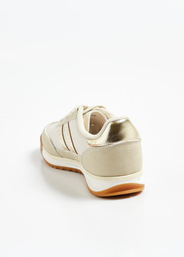 Baskets compensées aspect daim Beige
