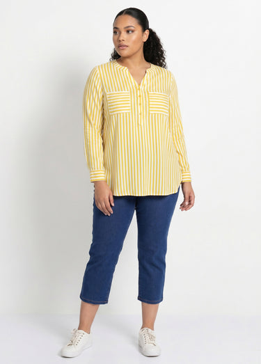 Tunique liquette longue rayée Jaune