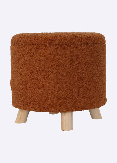 Pouf de rangement en maille bouclette Terracota