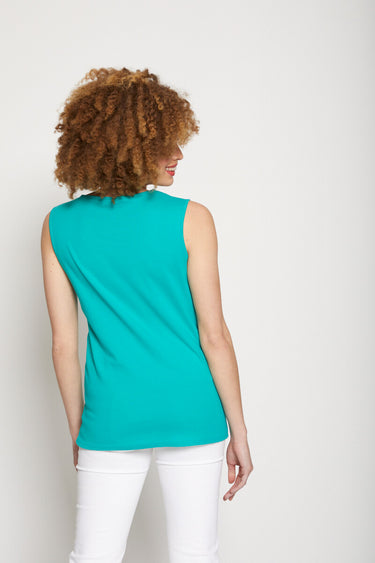 Débardeur coton court fantaisie cloutée Vert