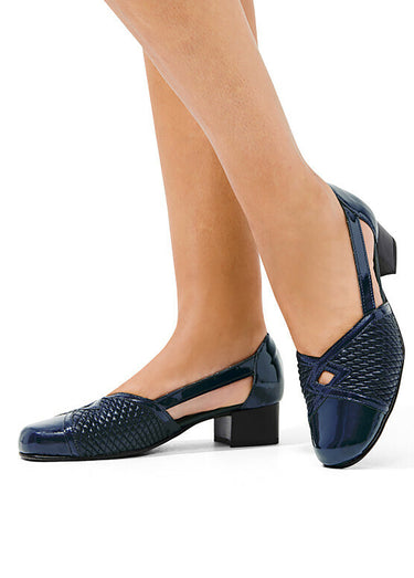 Escarpins cuir largeur confort pieds sensibles Marine