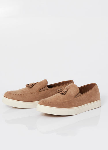 Mocassins compensés tendance en suédine Beige