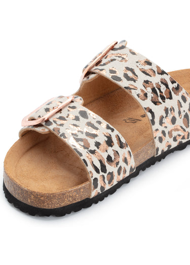 Mules anatomiques ouvertes motif léopard Beige Leopard