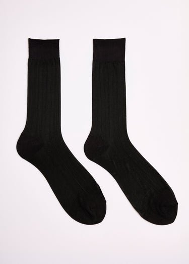 Chaussettes voile à côtes Noir