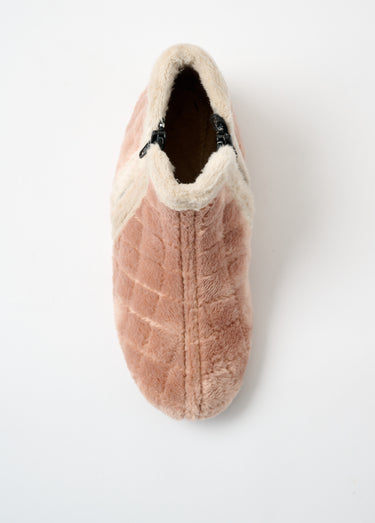 Chaussons bottines chauds largeur confort Rose