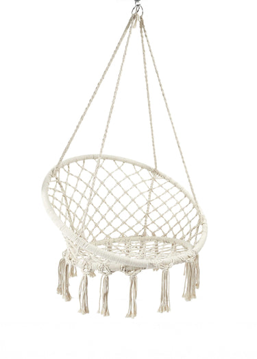 Siège bohème en macramé, à suspendre Beige