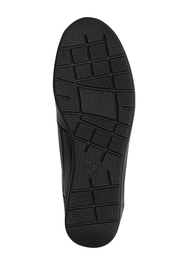 Derbies compensés en cuir à lacets Noir