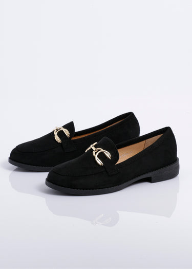 Mocassins suédine avec bride en métal Noir