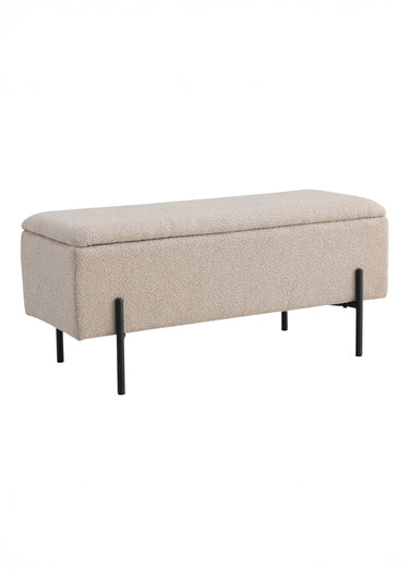 Banc bouclette coffre de rangement 1B Beige