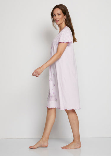 Chemise de nuit coton dentelle Parme