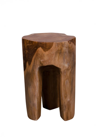 Tabouret en teck recyclé, modèle unique Naturel